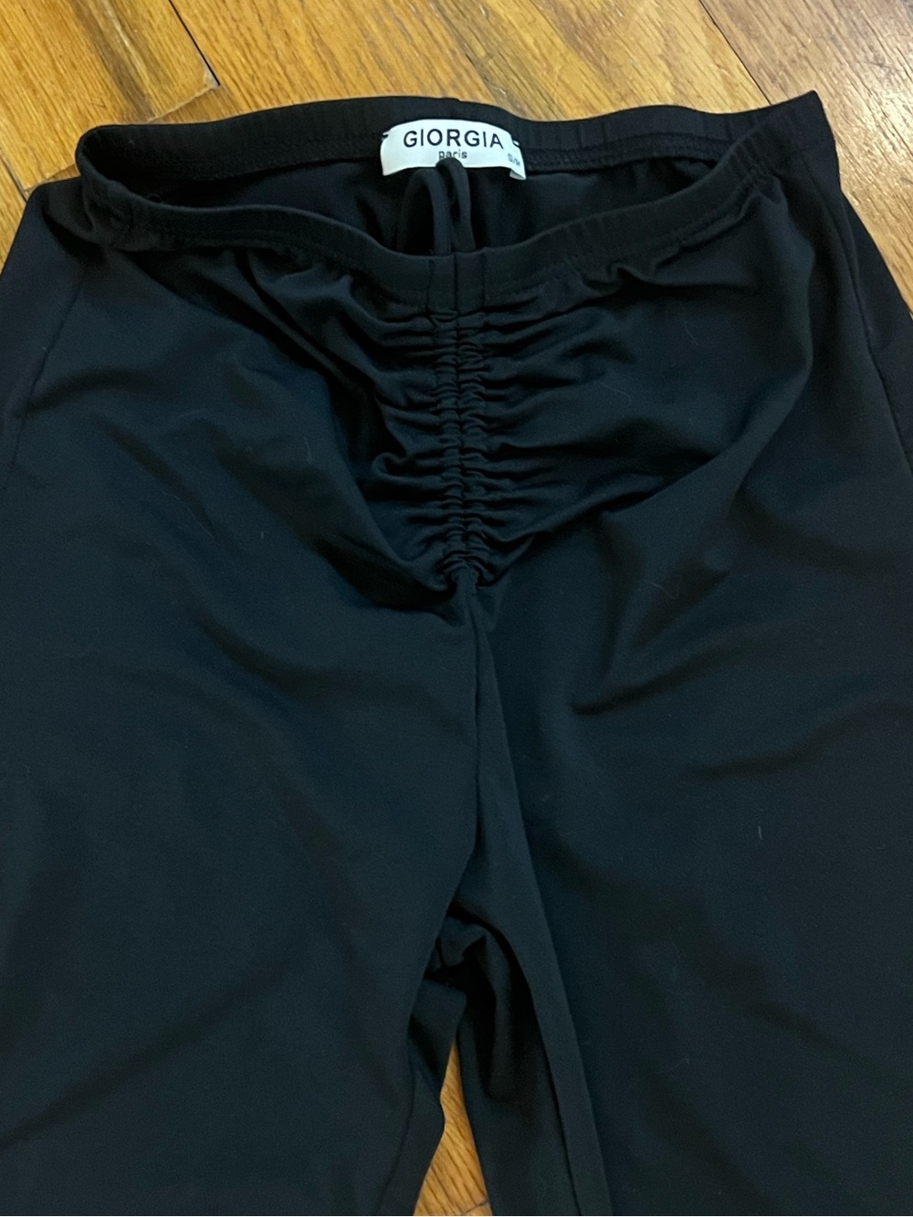 GIORGIA Paris High Rise Flare Yoga Pant Wide Leg Athleisure Stretch Black Size S - Picture 3 of 7